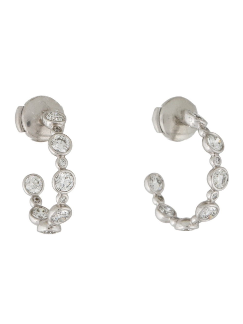 EUC David Yurman White Gold and Platinum Diamond Earrings - Picture 5 of 17